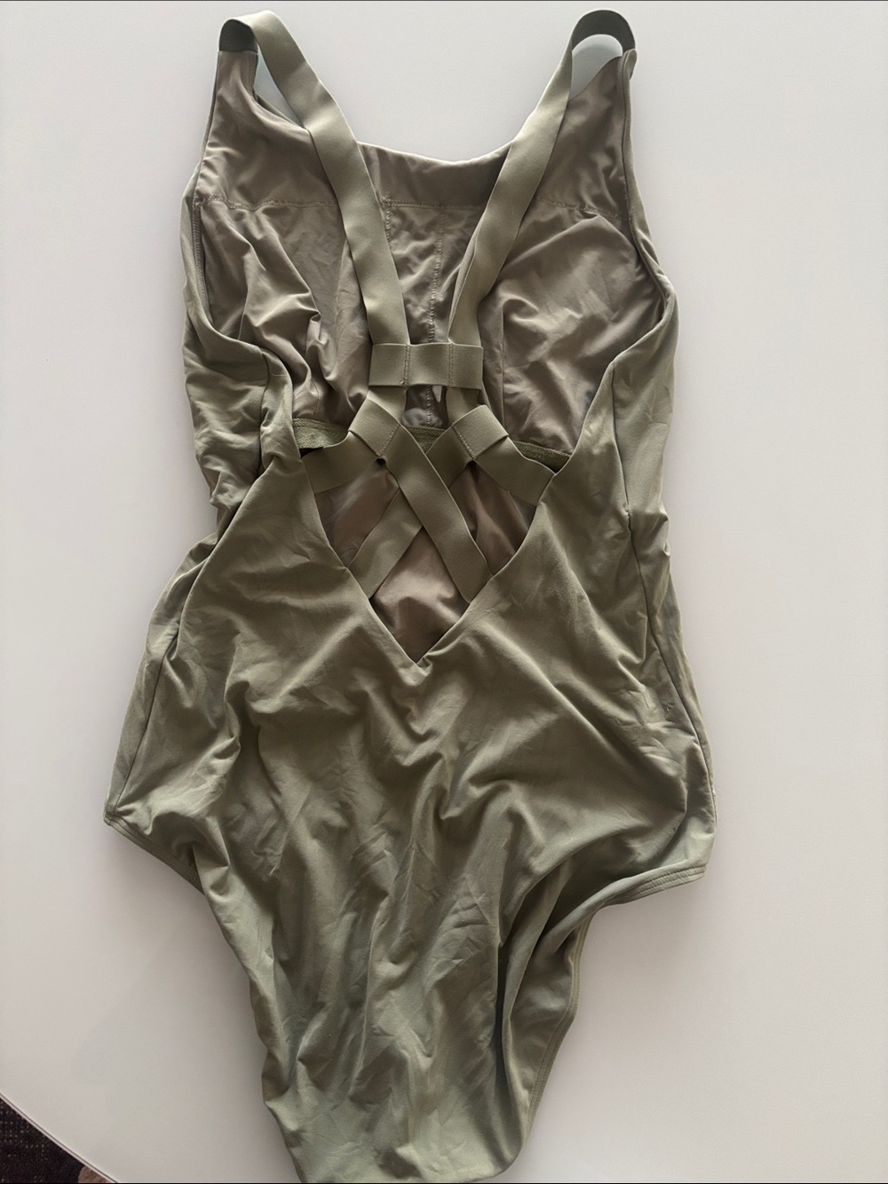 Athleta Women’s Olive Green Strappy One-Piece Swimsuit